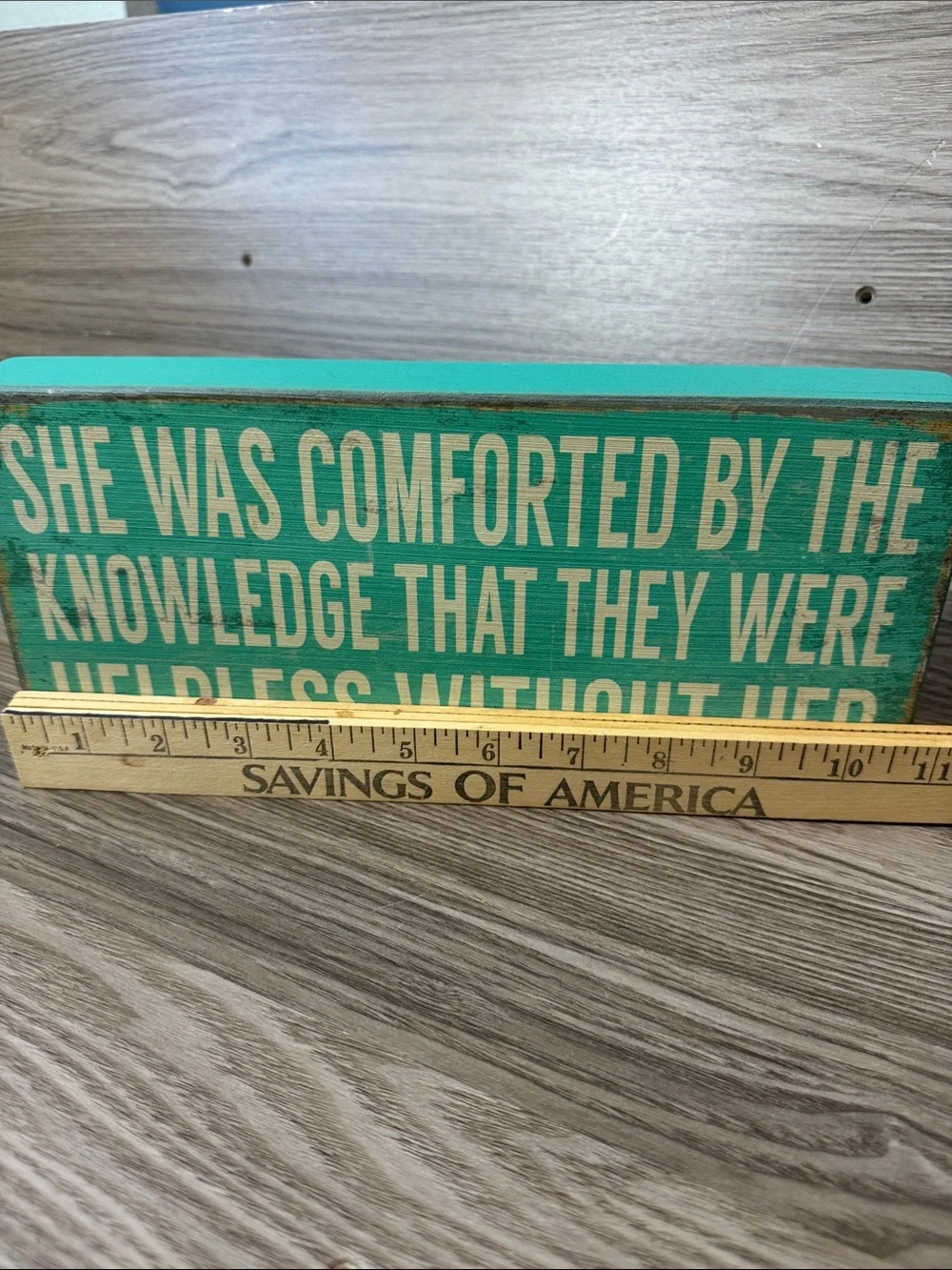 Turquoise Inspirational Wooden Plaque - Comforting Quote Wall Sign